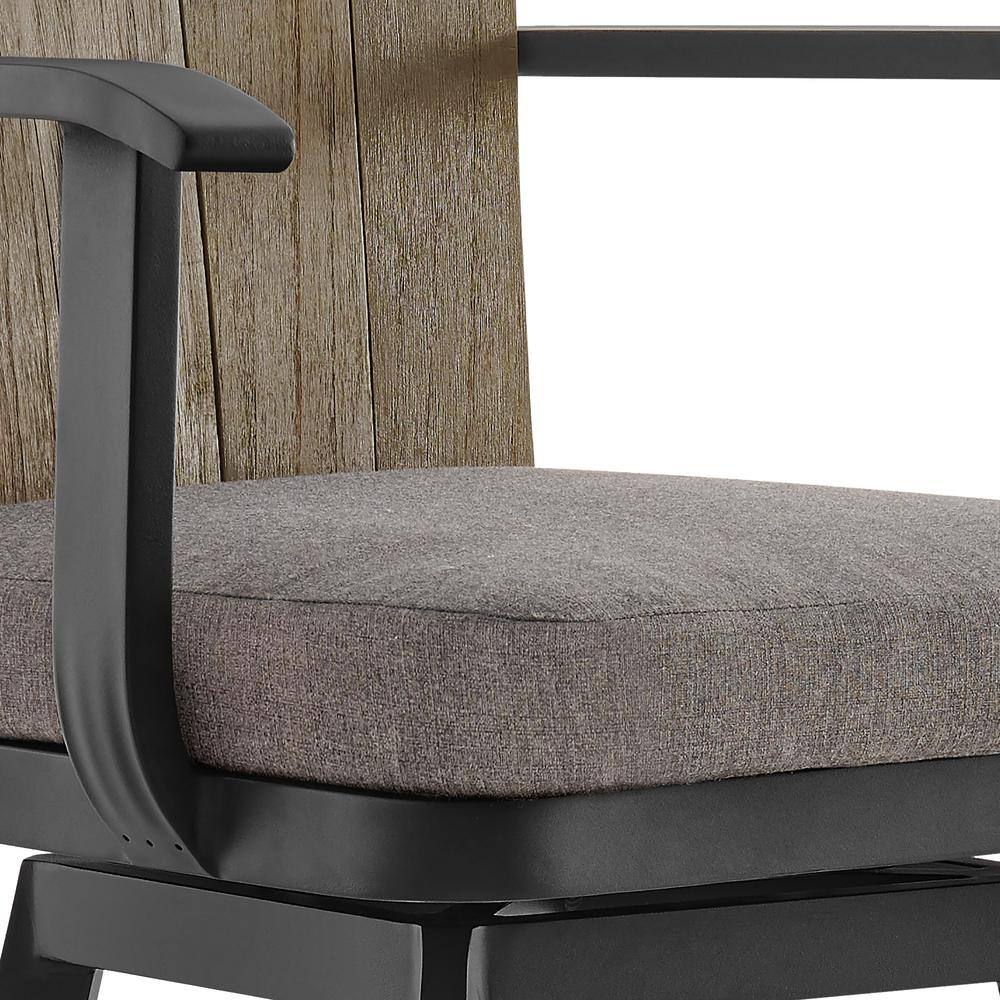 Hazel Teak and Aluminum Outdoor Swivel Chair with Cushions