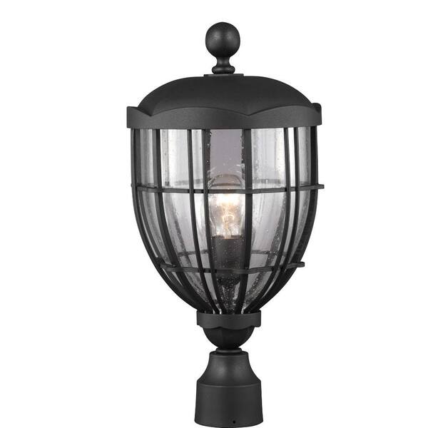 Generation Lighting River North Collection 1-Light Textured Black Outdoor Post Light