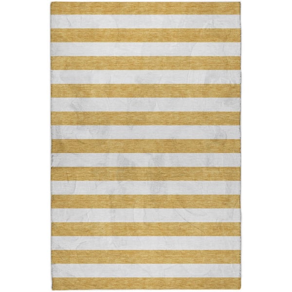 Dream Shag Premium Machine Washable Abstract ADS528 Gold 9 ft. x 12 ft. Area Rug