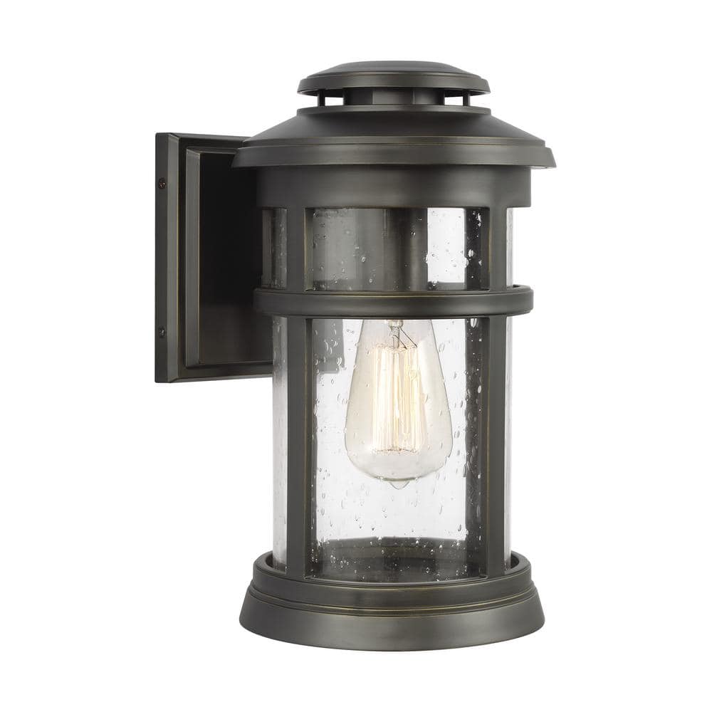 Generation Lighting Newport 1-Light Antique Bronze Outdoor 13 in. Wall ...