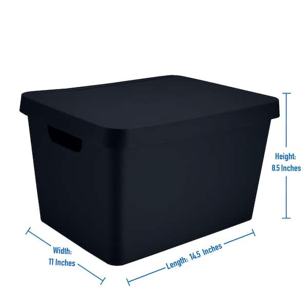 SIMPLIFY Large Vinto 8.58 in. H x 14.57 in. W Storage Box with Lid