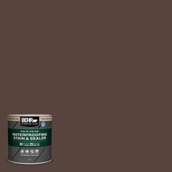 BEHR PREMIUM 8 oz. #SC-105 Padre Brown Solid Color Waterproofing Exterior Wood Stain and Sealer Sample