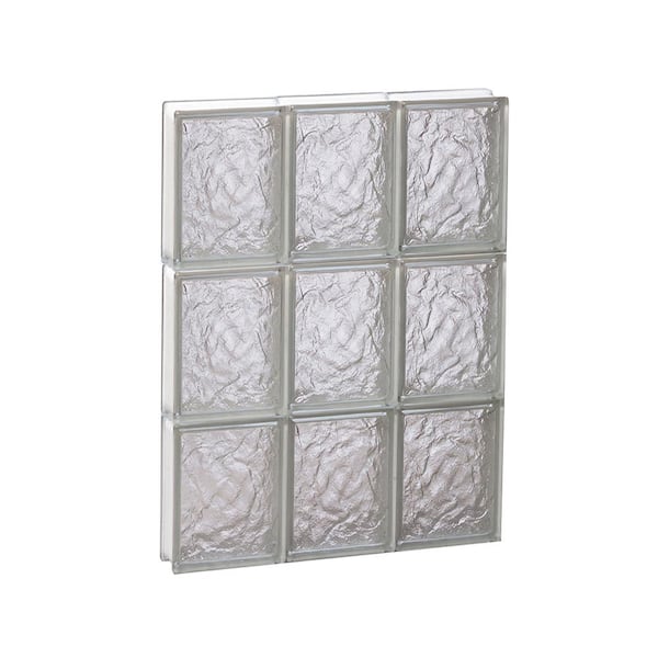 Clearly Secure 17.25 in. x 23.25 in. x 3.125 in. Frameless Ice Pattern Non-Vented Glass Block Window