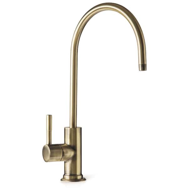 ISPRING European Designer Drinking Water Faucet for Reverse Osmosis Water Filtration Systems in Antique Brass