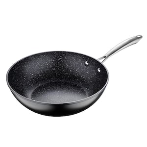  ExcelSteel Perfect for Home Cooking Stir Fry Asian Indian  Cuisine 12 Cast Iron Wok, Black: Home & Kitchen