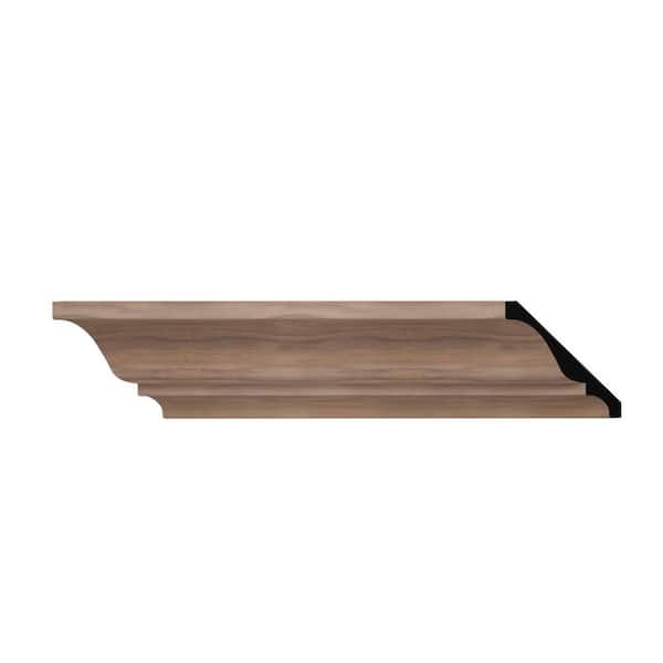 Ekena Millwork WM45 3.75 in. D x 3.69 in. W x 6 in. L Wood (Walnut) Crown Moulding Sample