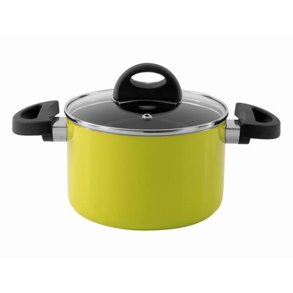 BergHOFF Eclipse 1.5 Qt. Aluminum Non-Stick Lime Green Casserole with Lid