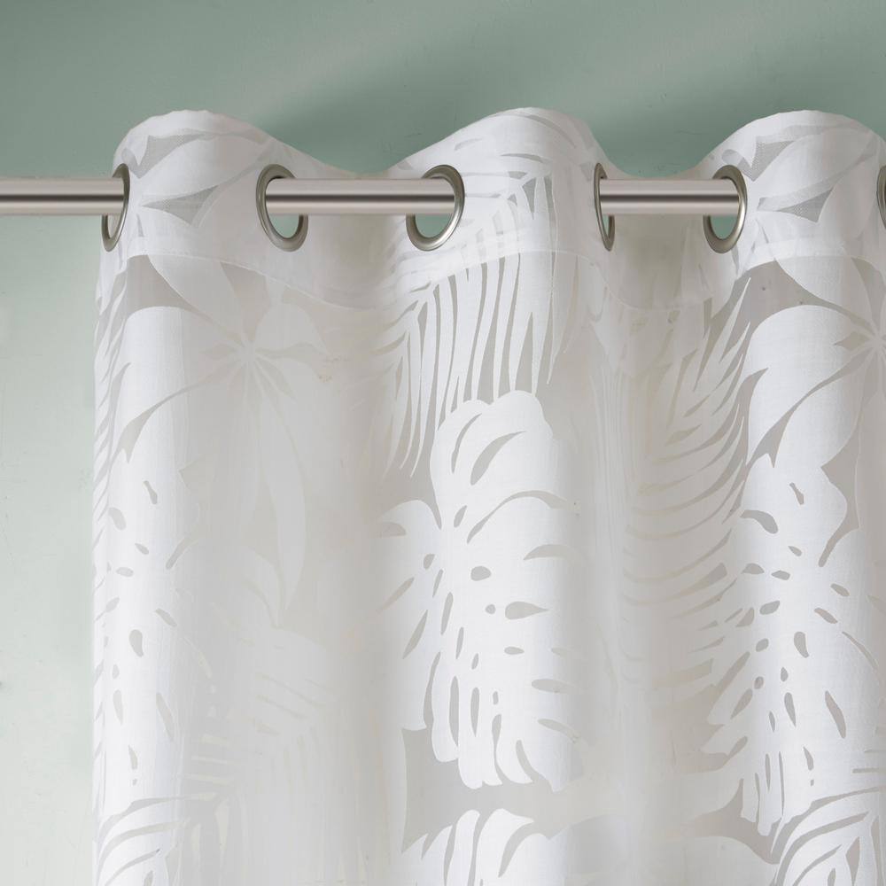 Maui White Sheer Grommet Top Window Drapes