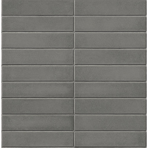A-Street Prints Midcentury Modern Dark Grey Brick Paper Strippable Roll (Covers 56.4 sq. ft.)