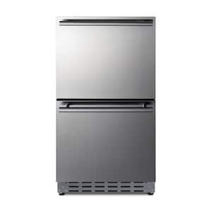 3.4 cu. ft. Under Counter Double Drawer Refrigerator in Stainless Steel, ADA Compliant