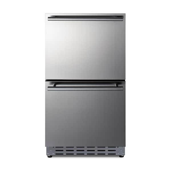 Summit Appliance 3.4 cu. ft. Under Counter Double Drawer Refrigerator in Stainless Steel, ADA Compliant