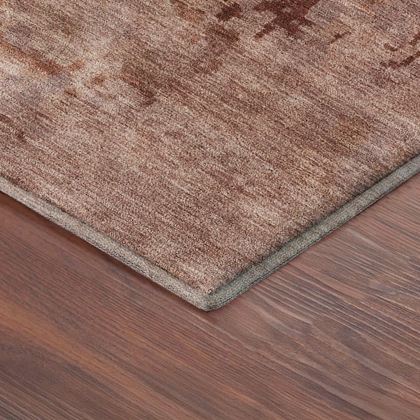 Mayfield Premium Machine Washable Abstract AMF2360 Copper 10 ft. x 14 ft. Area Rug