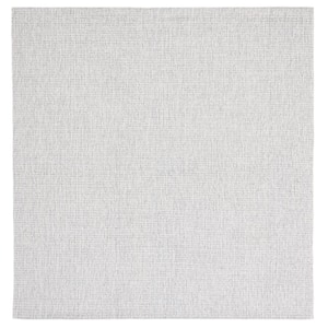 Abstract Light Gray/Ivory 6 ft. x 6 ft. Speckled Square Area Rug