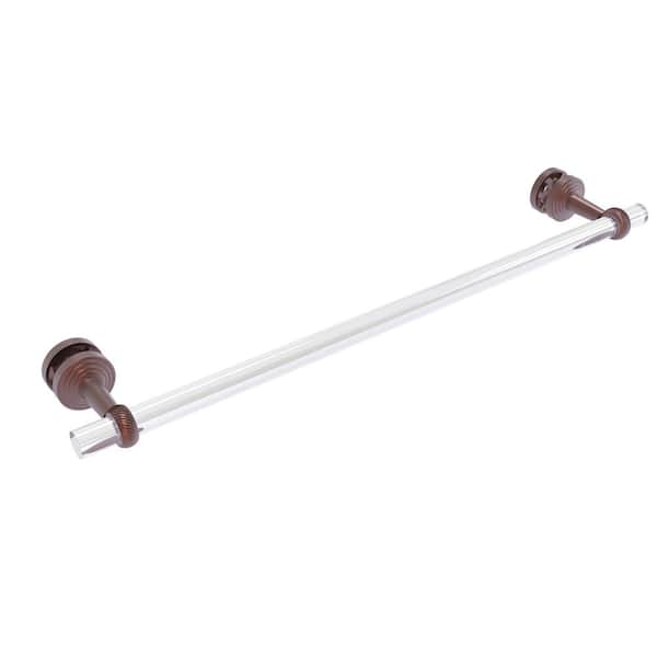 Allied Brass Pacific Beach Collection 24 in. Over-the-door Single Towel Bar in Antique Copper with Twisted Accents