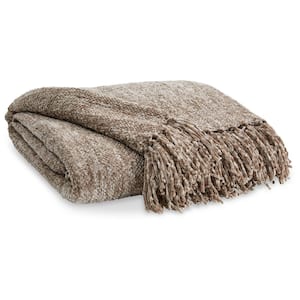 Tamish Taupe Polyester Throw