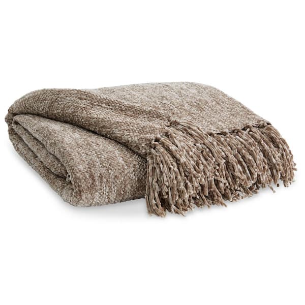 Signature DESIGN BY ASHLEY Tamish Taupe Polyester Throw