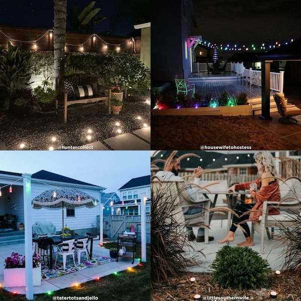 Black Color Changing Outdoor Integrated LED Landscape Path Lights with 2 ft. Spacing (24-Light)