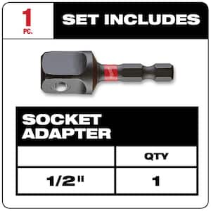 1/4 in. x 1/2 in. Steel Square Socket Adapter