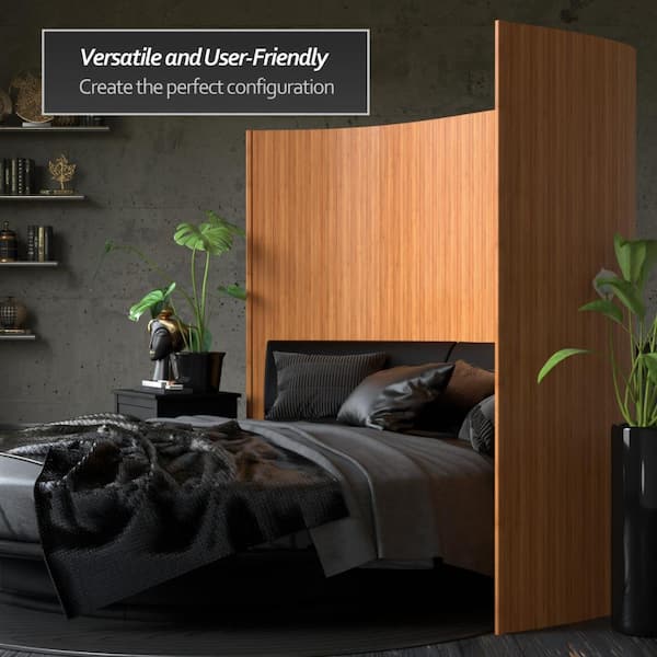 RED LANTERN 6 ft. Natural Bamboo Wave 1-Panel Room Divider BF-75