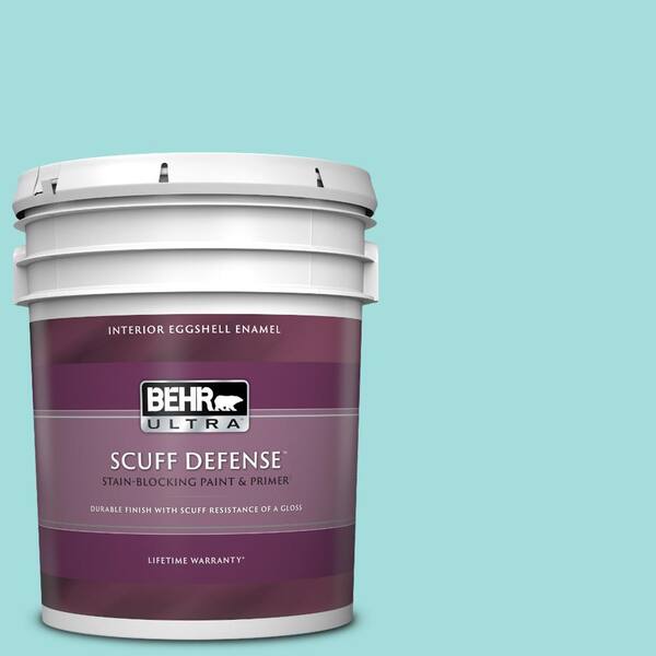 BEHR ULTRA 5 gal. #500A-3 Aqua Spray Extra Durable Eggshell Enamel Interior Paint & Primer