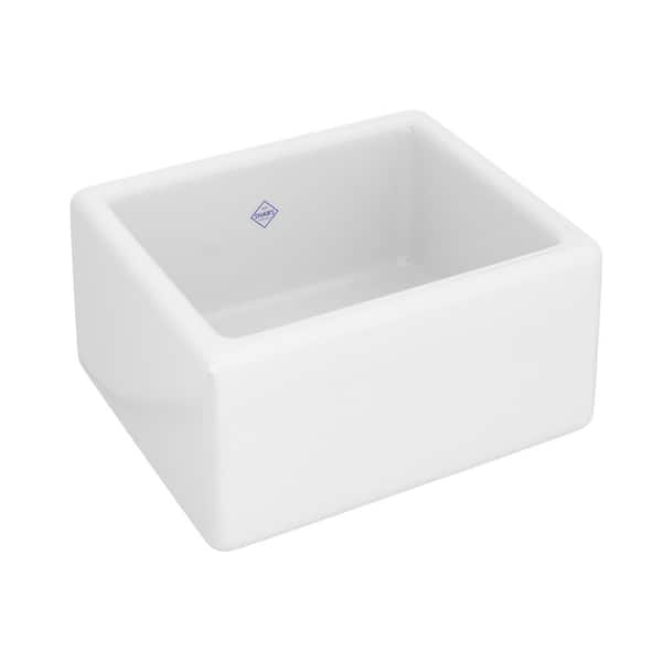 SHAWS Lancaster Fireclay Rectangular Vessel Sink in White