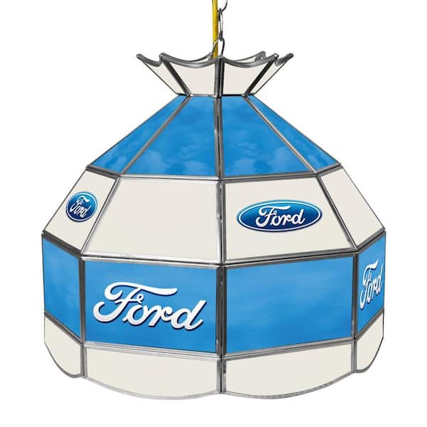 Ford 16 in. Chrome Handmade Tiffany Style Lamp