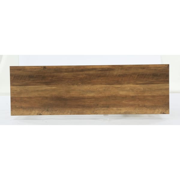Alan Brown White Wood 62 in. Kitchen Island 2 Tier Open Shelves Large Worktop Leg Room Modern Industrial Bar Table