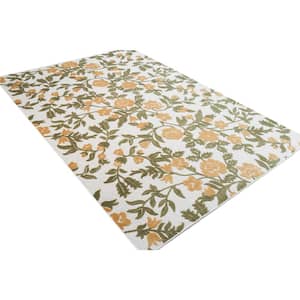 Veranda Ivory/Gold 4 ft. x 6 ft. (3 ft. 6 in. x 5 ft. 6 in.) Floral Transitional Indoor/Outdoor Area Rug