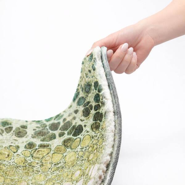 Dream Shag Premium Machine Washable Abstract ADS707 Olive 9 ft. x 12 ft. Area Rug