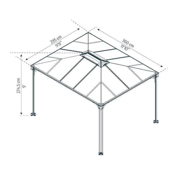 CANOPIA by PALRAM Martinique 10 ft. x 12 ft. Gray/Bronze Outdoor