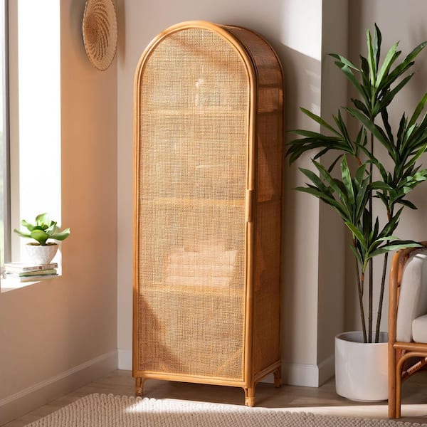 Paloma Light Honey Rattan 70.5 in. Accent Storage Cabinet