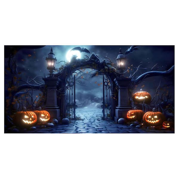 Large Halloween Car Decorations Kit w/Backdrop Graveyard Scene & Hanging Accessories for Outdoor & Indoor Use