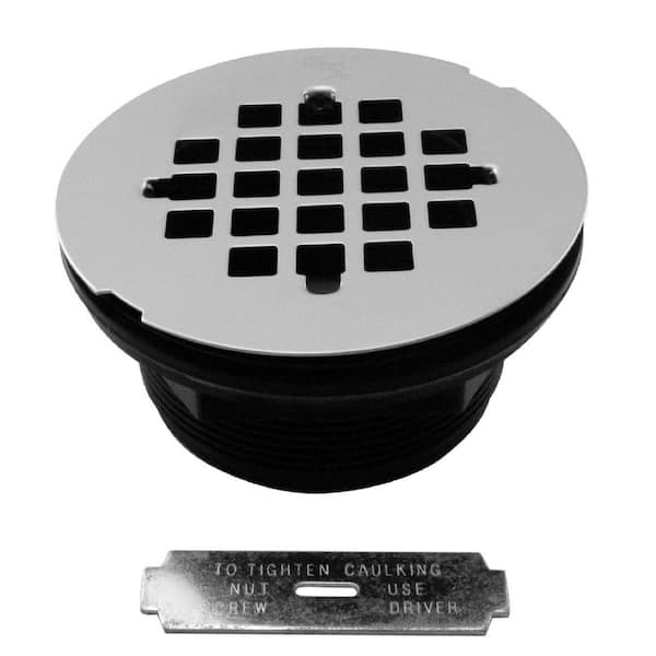 Westbrass 2 in. NoCaulk PVC Compression Shower Drain with 41/4 in