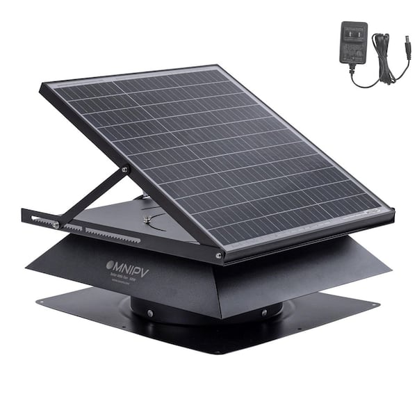 2850 CFM 50-Watt Hybrid Solar Powered Aluminum Attic Exhaust Fan, Auto On/Off Thermostat, Cools up to 4000 sq. ft.