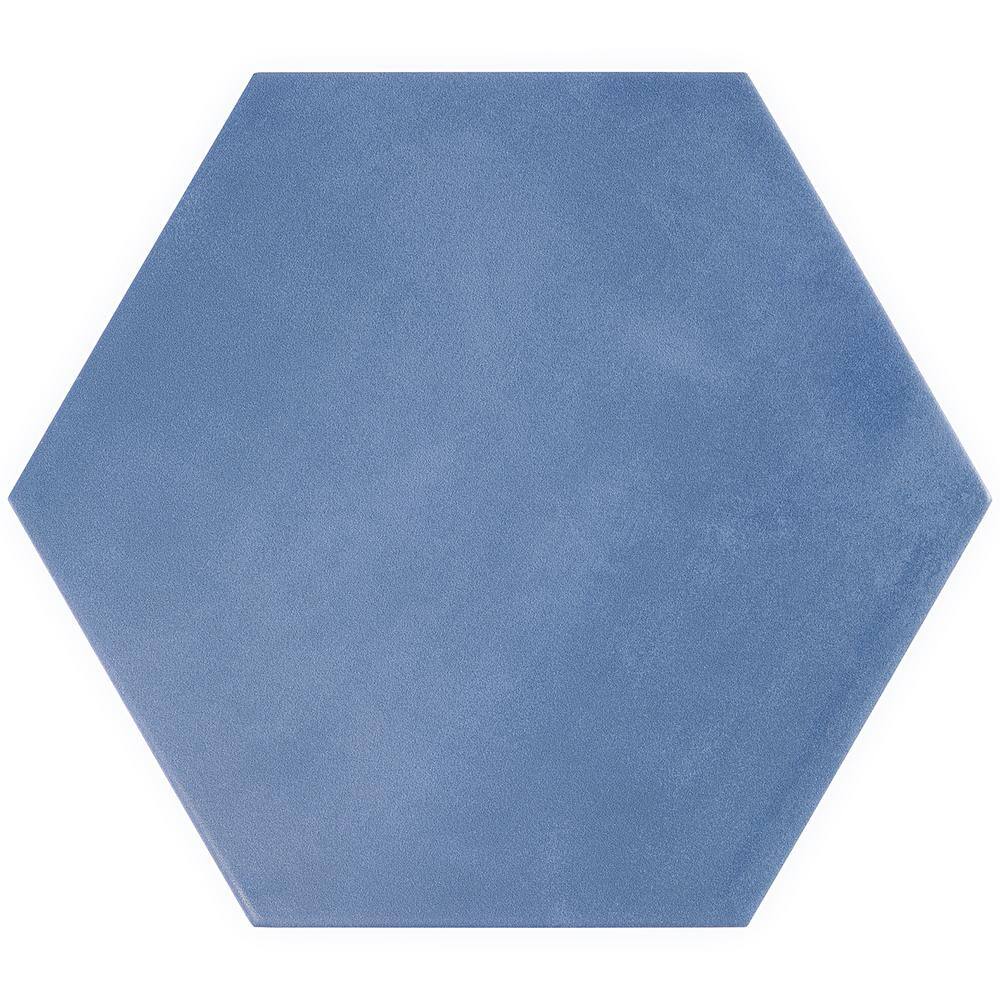 Eclipse Blue 8" Hexagon Matte Porcelain Floor and Wall Tile