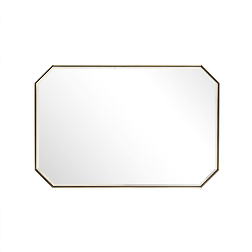 Rohe 36" x 24" Champagne Brass Minimalist Vanity Mirror