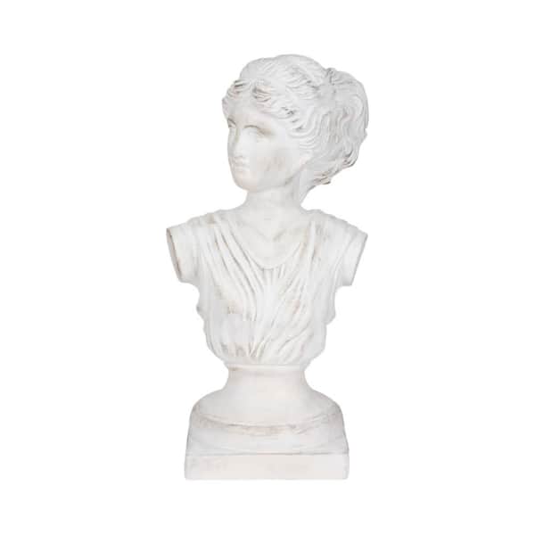Liv & Skye White 10 in. x 20 in. Resin Novelty Venus Bust Decorative Sculpture