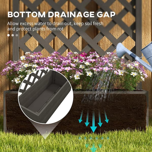 Outsunny Middle 29.5 in. x 13.25 in. x 53.25 in. Dark Gray Outsunny Middle 29.5 in. x 13.25 in. x 53.25 in. Dark Gray