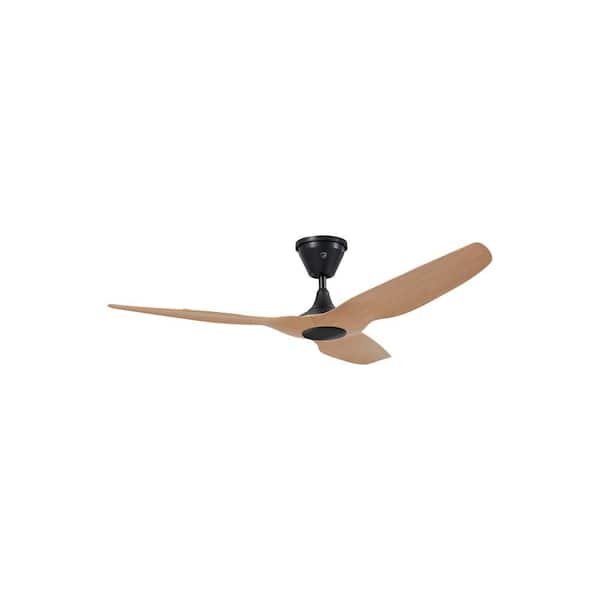 Haiku Coastal 52 in. Smart Outdoor Coastal Caramel/Black Universal Mount 5 in. Ext Tube Ceiling Fan Remote Plus App