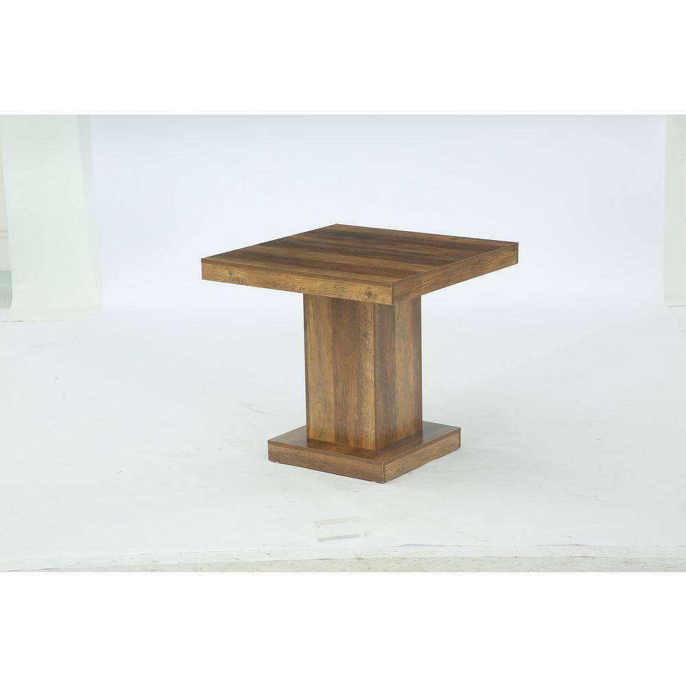 Moronia 31.5 in. Square Brown Wood Small Meeting Conference Table Business Workstation Seminar Boardroom Desk for 4