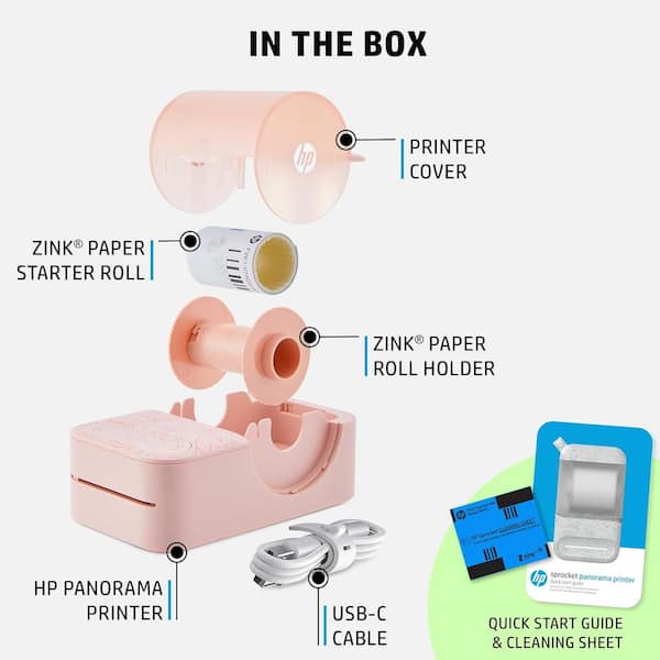 HP Sprocket Panorama Instant Portable Color Label and Photo Printer with  Bluetooth Pink HPISPPANP - The Home Depot
