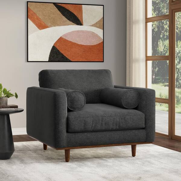 Simpli Home Morrison 42 in. Wide Performance Fabric Arm Chair in
