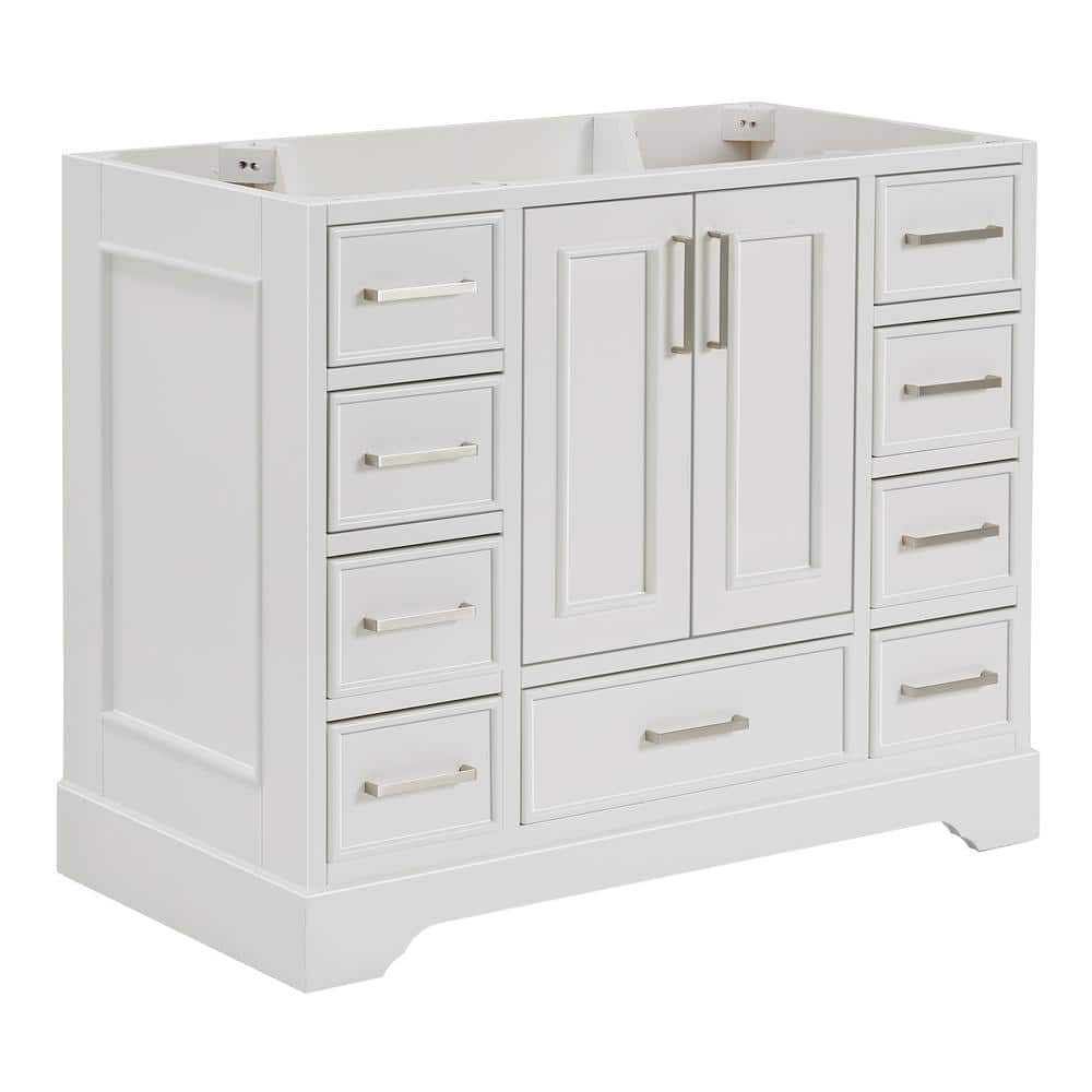 Stafford White Solid Wood 43" Freestanding Bathroom Vanity Cabinet
