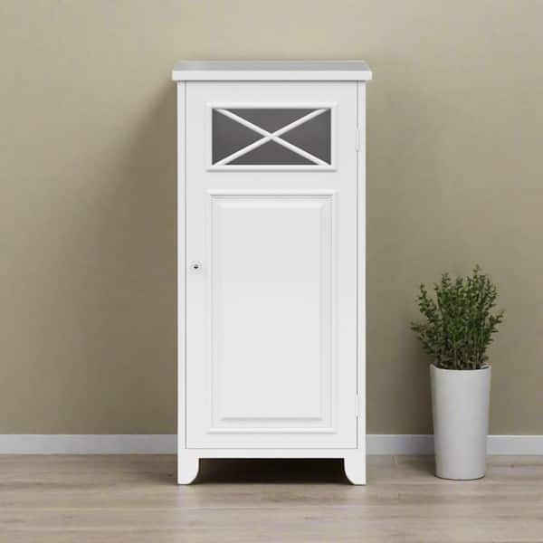 Dawson 15 in. W x 32 in. H x 13 in. D Freestanding Slim Floor Storage Cabinet, White