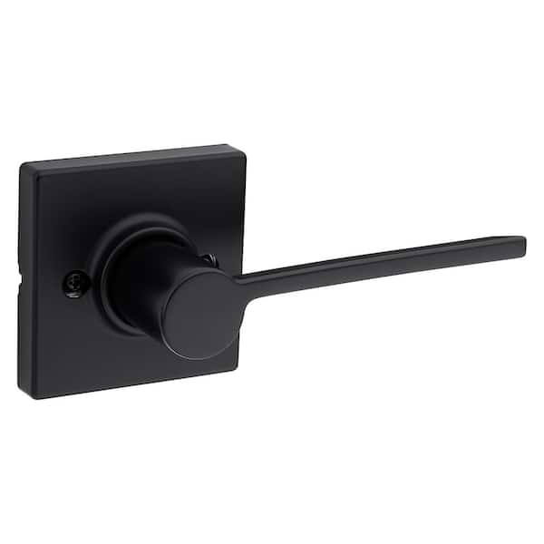 Kwikset Ladera Matte Black Contemporary Square Half-Dummy Door Handle