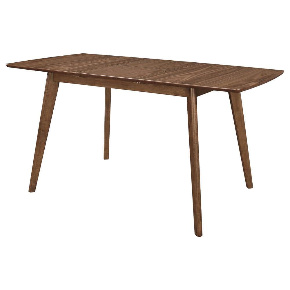 Mid-Century Modern Natural Walnut Extendable Dining Table
