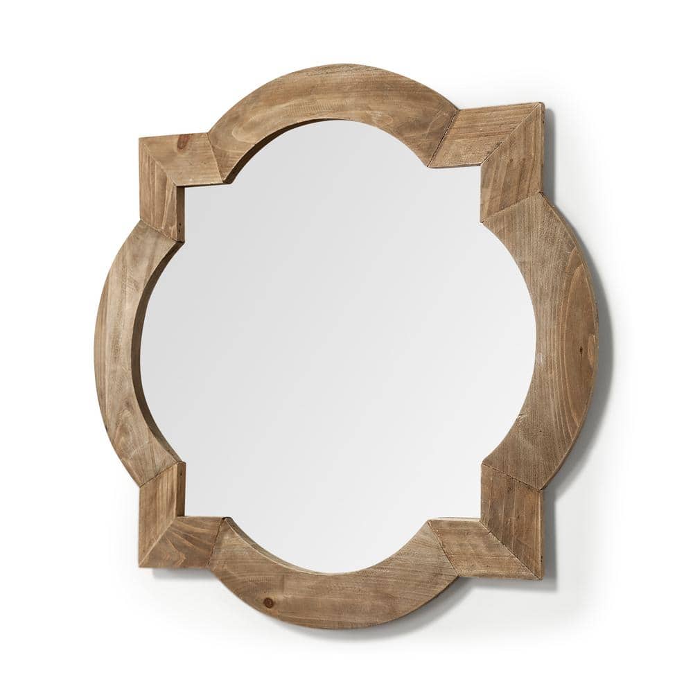 Argonne Natural Pine Wood Full-Length Square Wall Mirror
