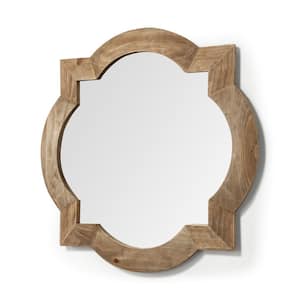 Medium Square Brown Hooks Classic Mirror (23.0 in. H x 23.0 in. W)