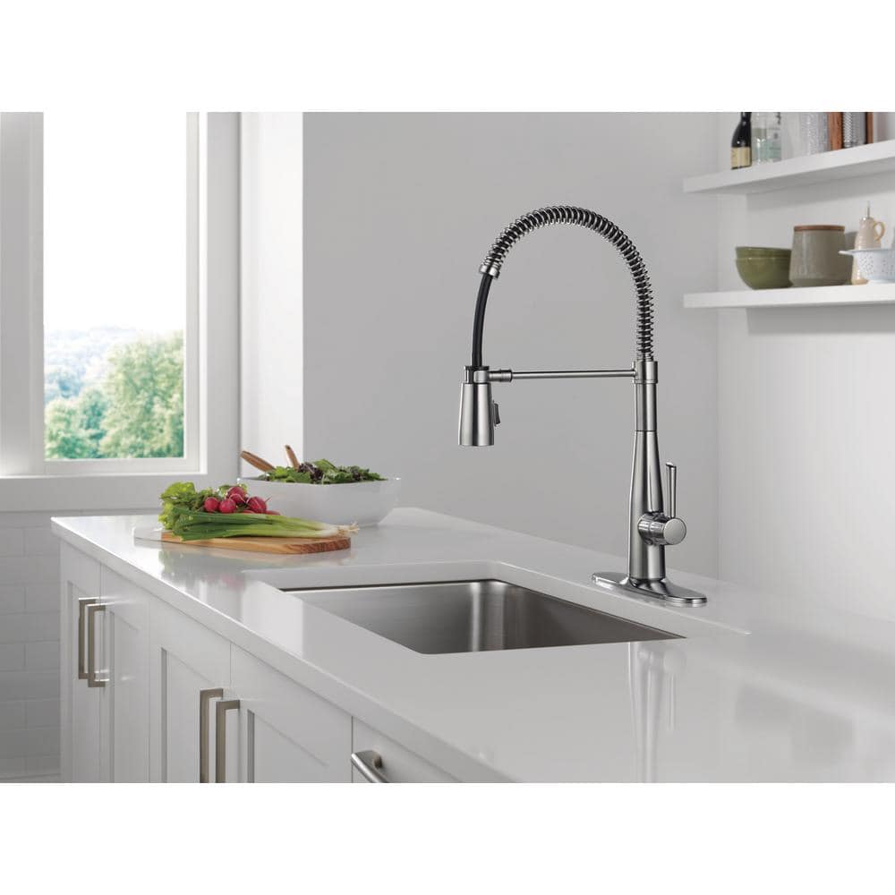 Arctic Stainless Steel Single-Handle Pull-Down Spring Kitchen Faucet