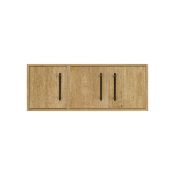 Victoria 35.6 in. W x 11.8 in. D x 13.78 in. H Brown Plywood Wall Overhead Floating Linen Cabinet in Oak